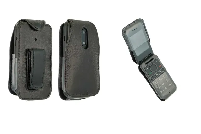 caseroxx Alcatel 2053D 2057 borsa pelle nero