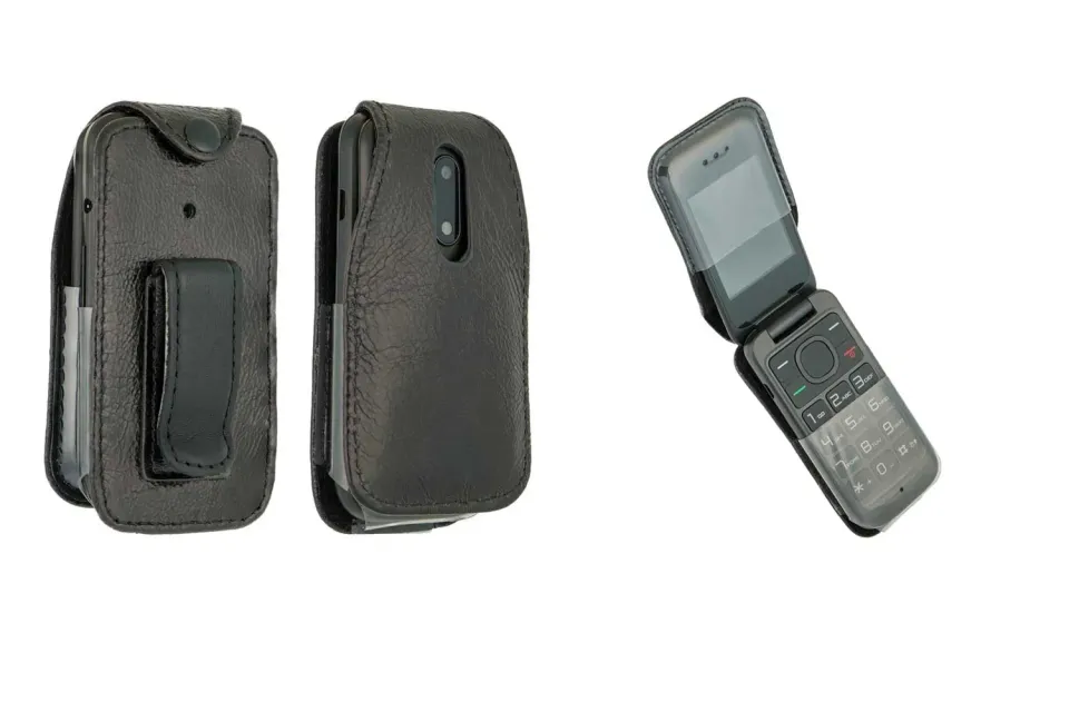 caseroxx Alcatel 2053D 2057 borsa pelle nero