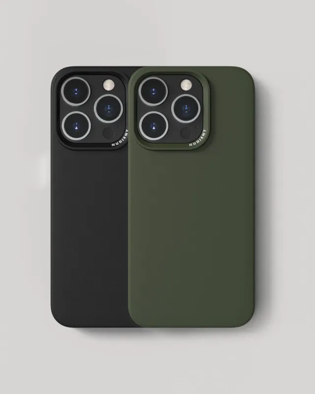 Nudient Thin Case iPhone 15 Pro cover 2 pz nera verde