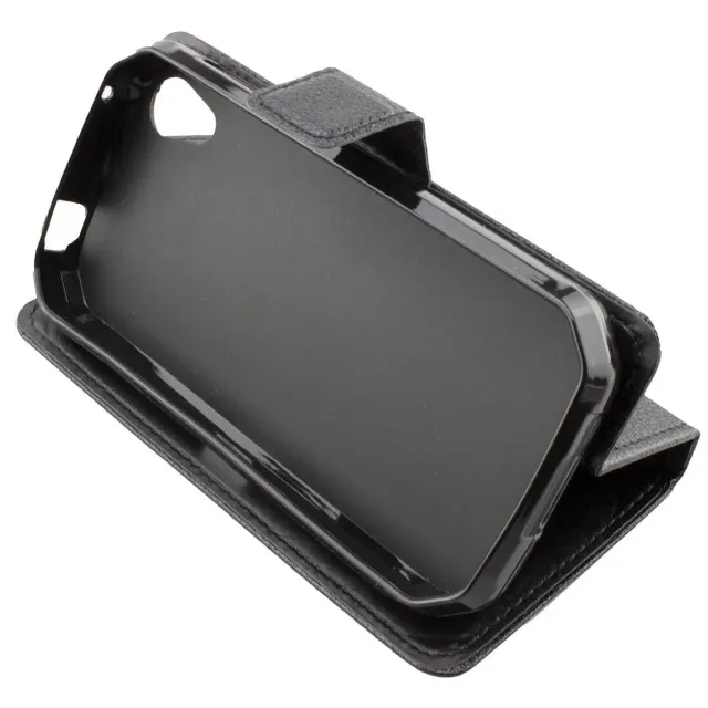 caseroxx Bookstyle Cover Cat S41 Custodia Nera Portacarte
