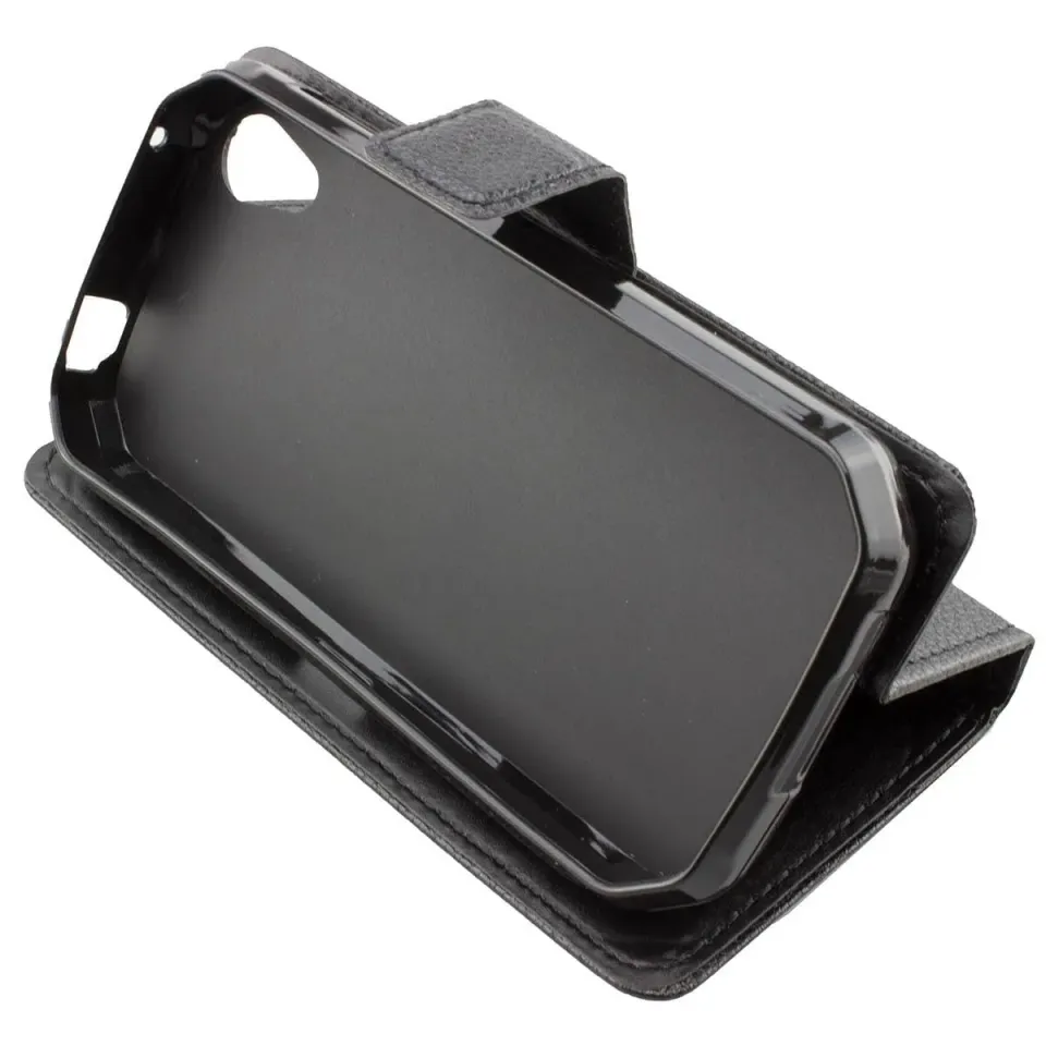 caseroxx Bookstyle Cover Cat S41 Custodia Nera Portacarte