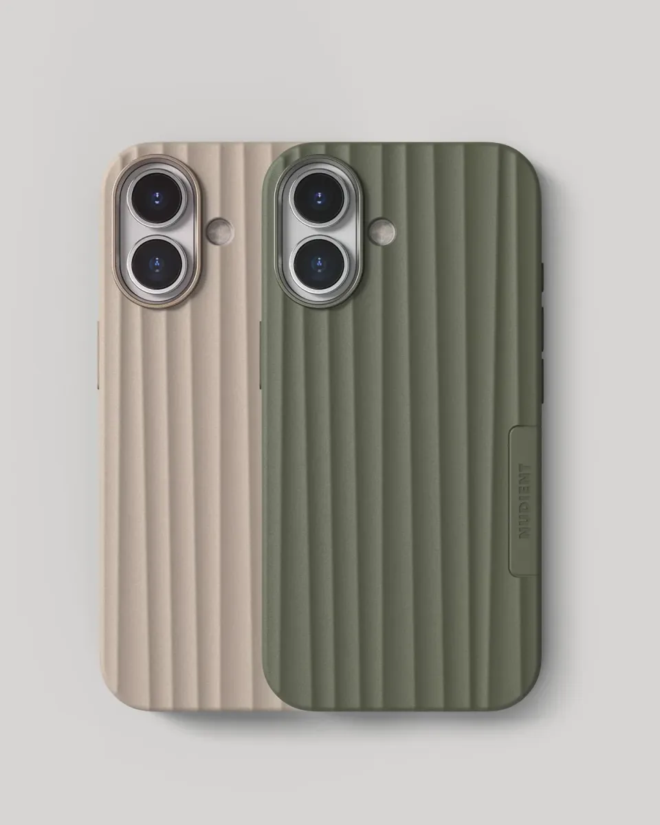 Nudient Bold Case cover iPhone 17 Linen Beige Olive Green