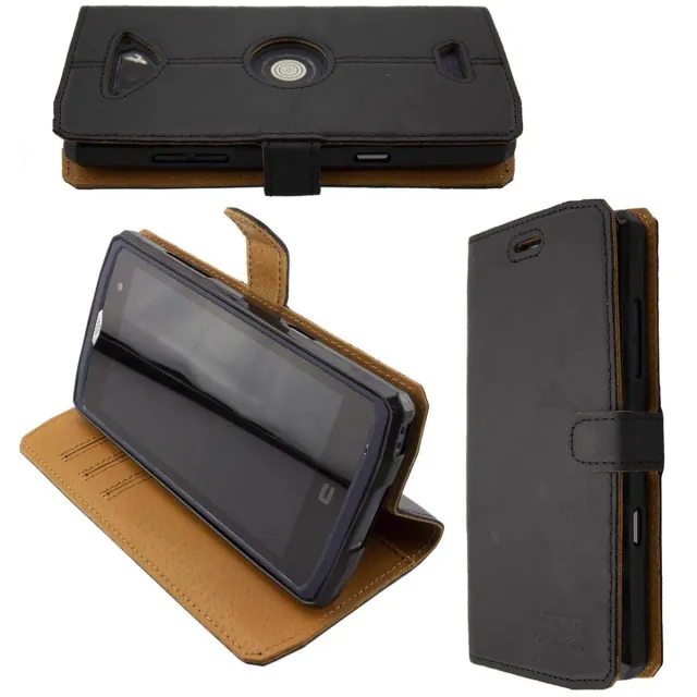 caseroxx Bookstyle Crosscall Core-X3 custodia pelle nera