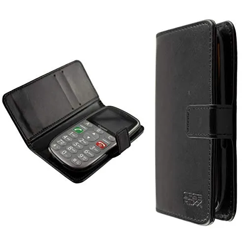 caseroxx Bookstyle Custodia Gigaset GL390 Nera Portafoglio