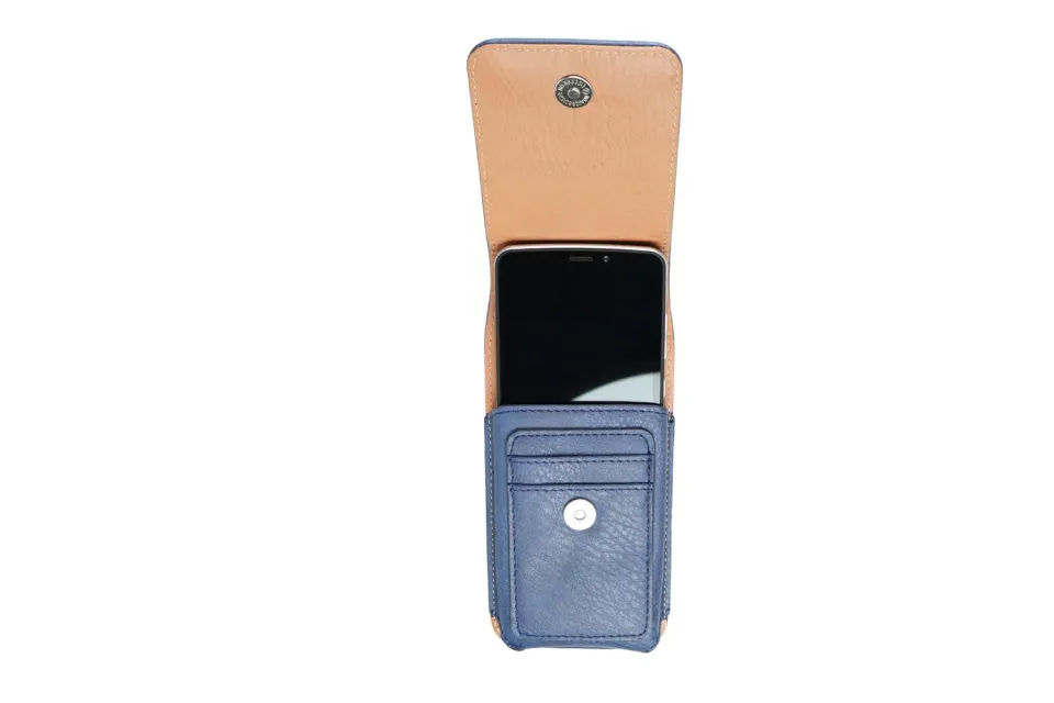 caseroxx Olympia Neo fondina cintura blu ecopelle girevole
