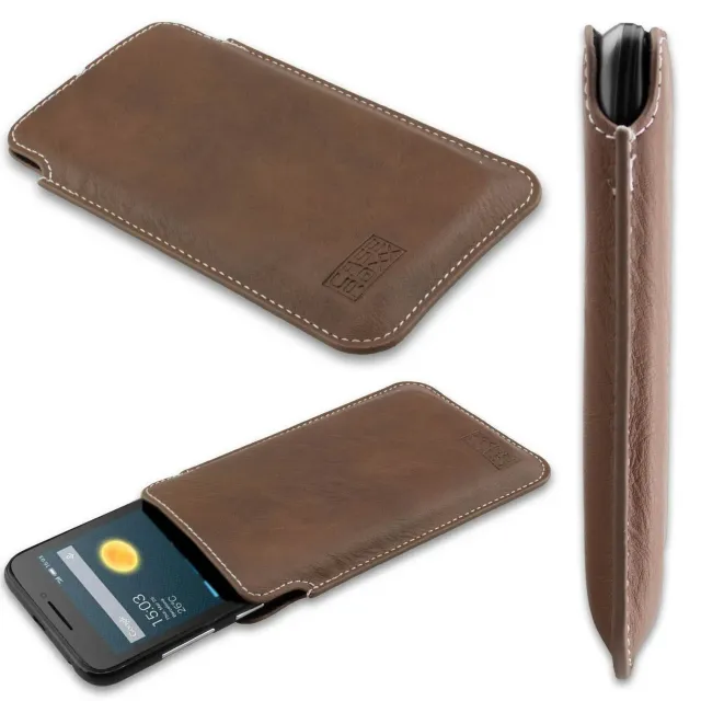 caseroxx Business-Line custodia Alcatel One Touch Pixi 3 4.5 marrone finta pelle