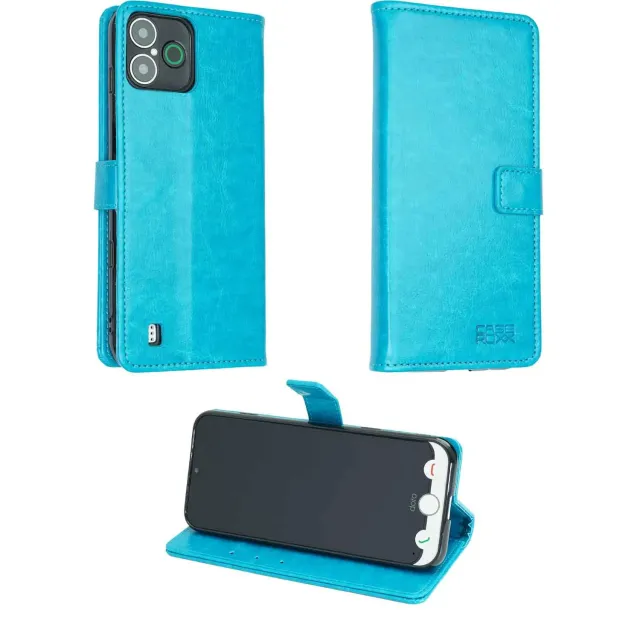 caseroxx Bookstyle Doro Aurora A30/A31 custodia azzurra carte