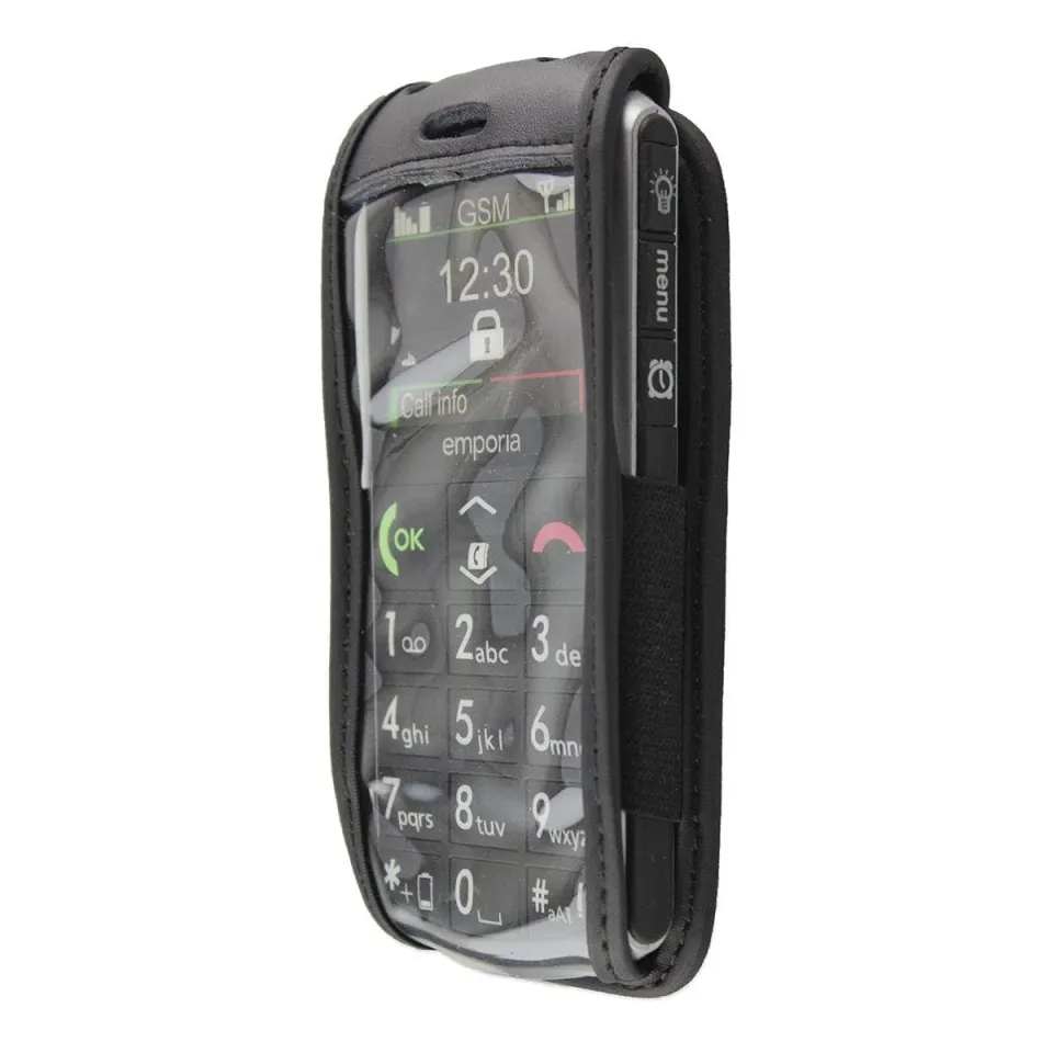 caseroxx Pure V25 fondina pelle vera nera clip cintura finestra