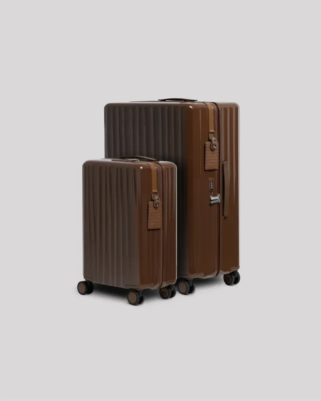 Nudient Bold Cabin Bag V2 + Check-In L Bundle trolley Chestnut Brown
