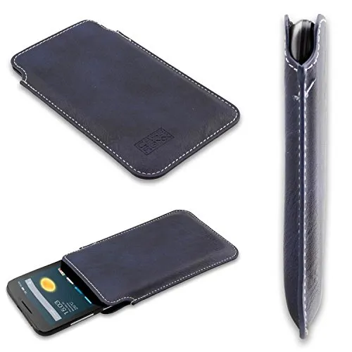 caseroxx Business-Line custodia Alcatel Pixi 3 4.5 azzurro finta pelle