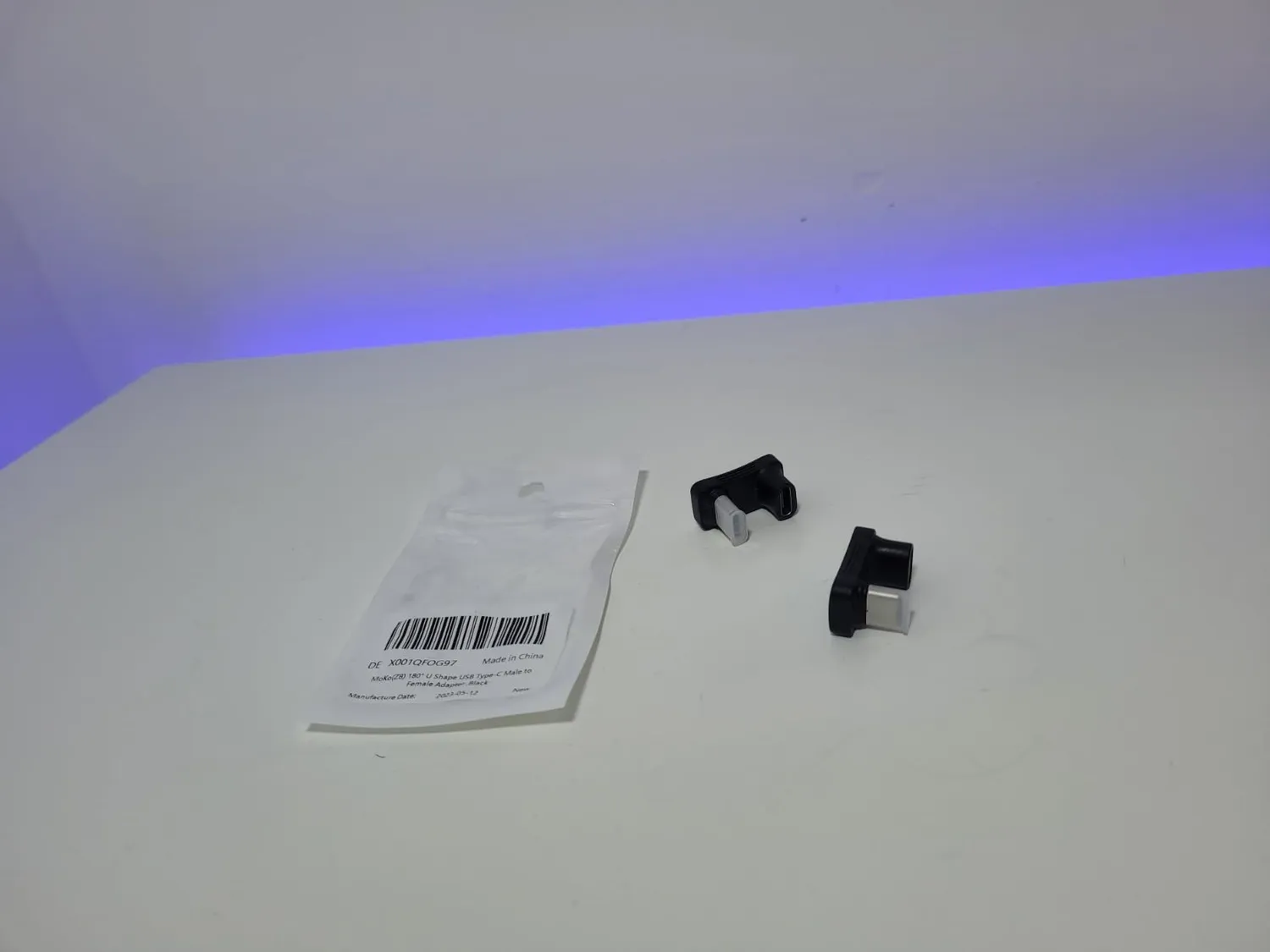 MoKo Adattatore USB-C 180° Forma U 2 Pezzi Grigio