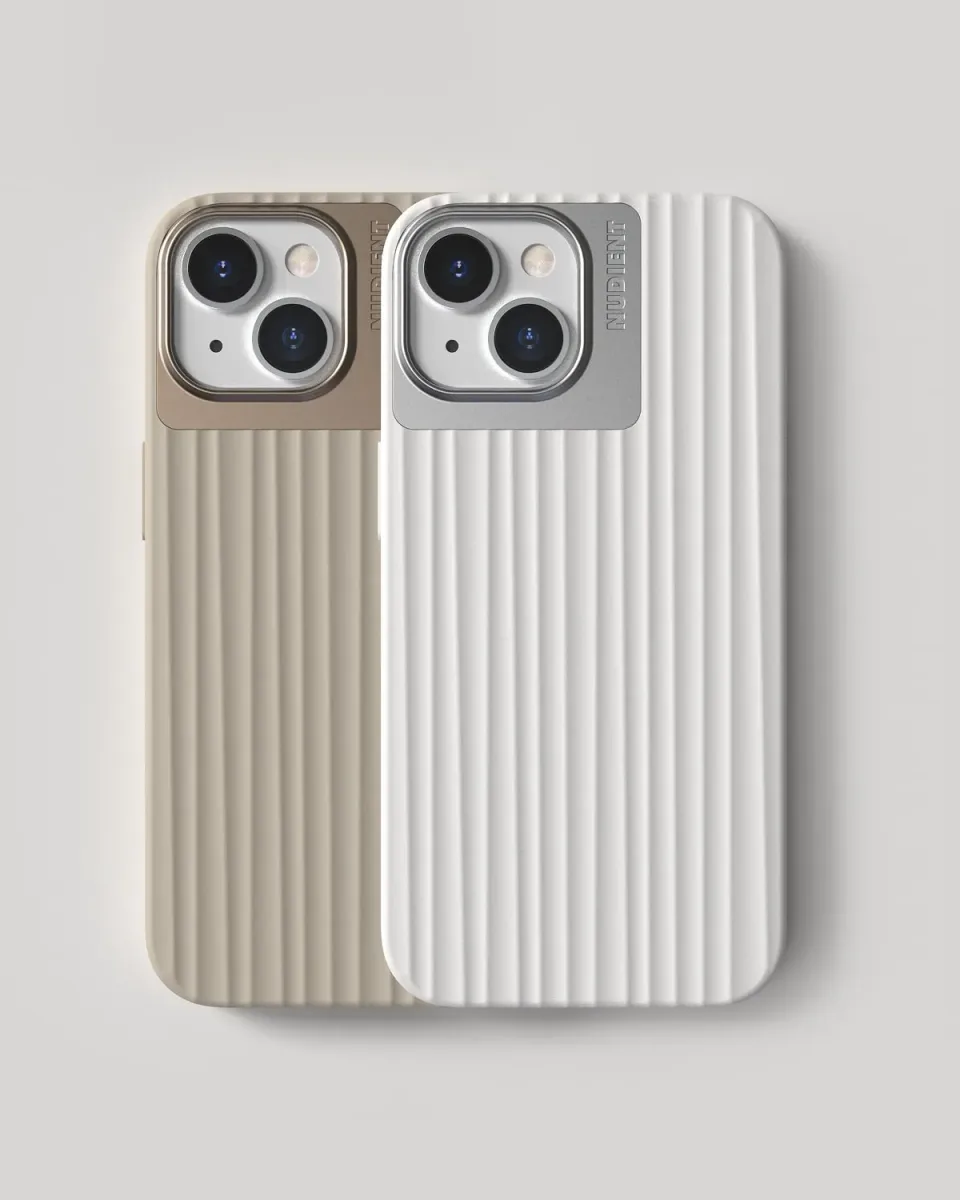 Nudient Bold Case iPhone 15 custodia set 2 pezzi beige