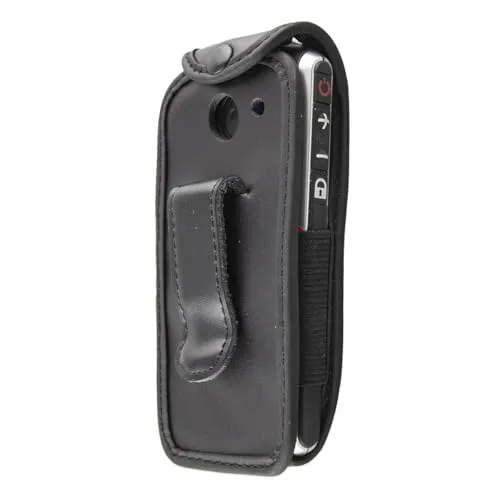 caseroxx Pure V25 fondina pelle vera nera clip cintura finestra