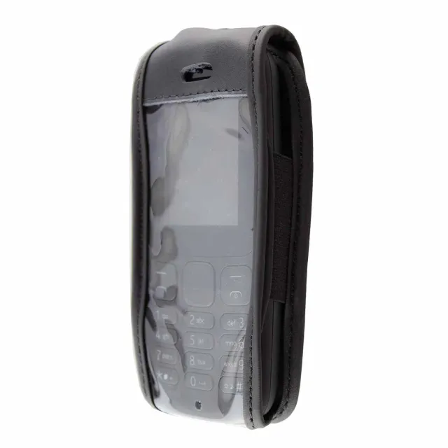 caseroxx Nokia 105 2017 marsupio cintura pelle nera finestra