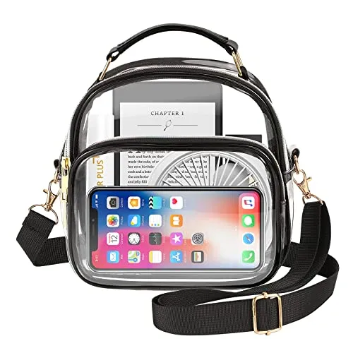 MoKo Borsa Tracolla Trasparente PVC 2 Tasche