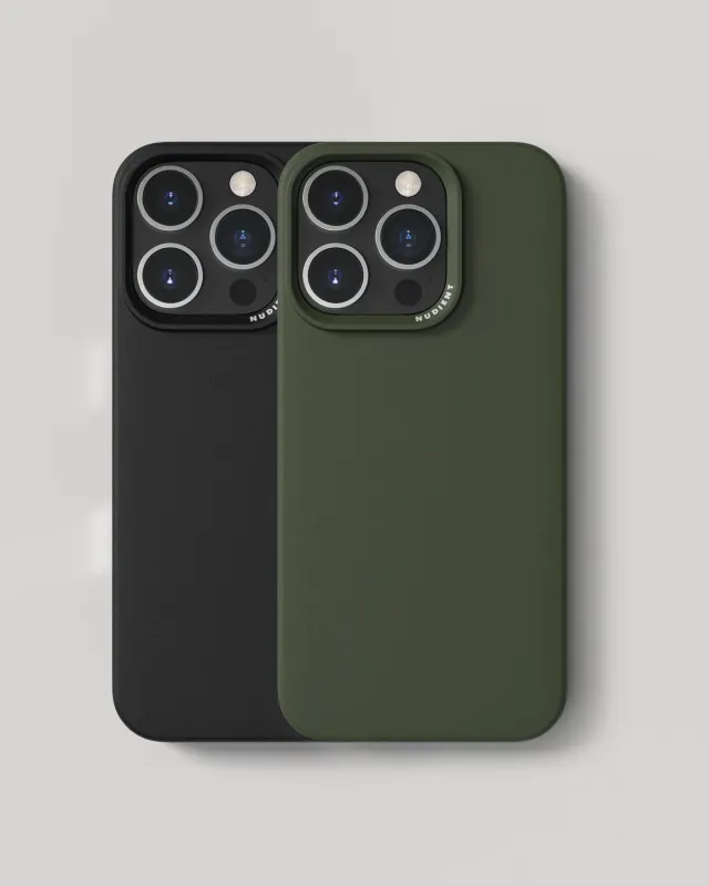 Nudient Thin Case iPhone 16 Pro cover Ink Black Pine Green