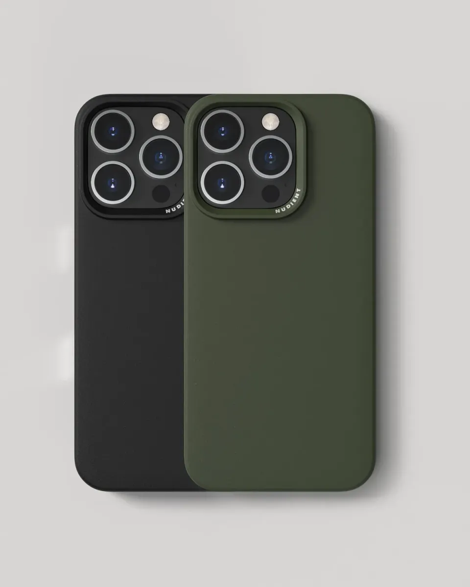 Nudient Thin Case iPhone 16 Pro cover Ink Black Pine Green
