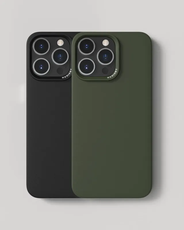 Nudient Thin Case iPhone 15 Pro Max cover 2 pz nero verde