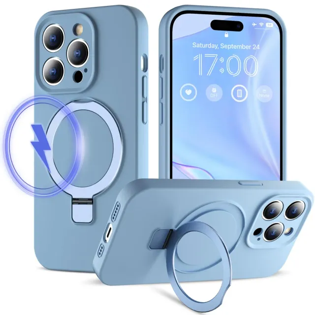 CloudValley Cover Magnetica iPhone 14 Pro Max custodia silicone blu chiaro