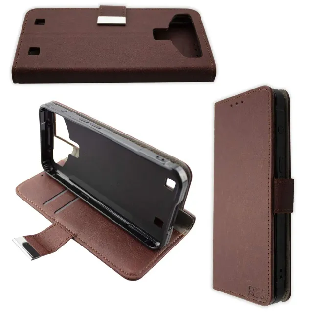 caseroxx Bookstyle custodia Cubot Quest marrone portafoglio