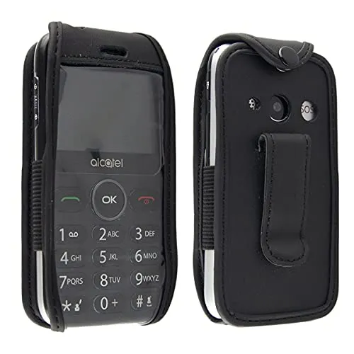 caseroxx Borsello Pelle Alcatel 2019G Nero con Clip Cintura