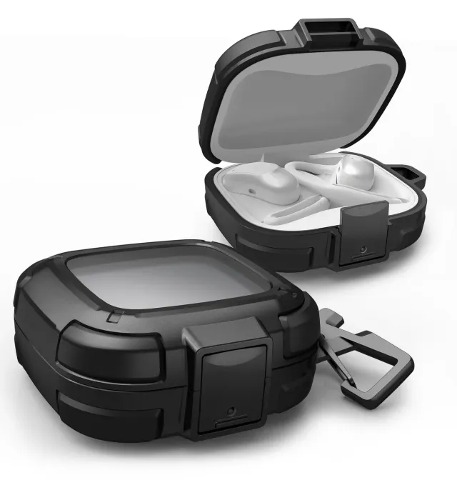 Dexnor Shokz OpenFit Air custodia nera antiurto moschettone