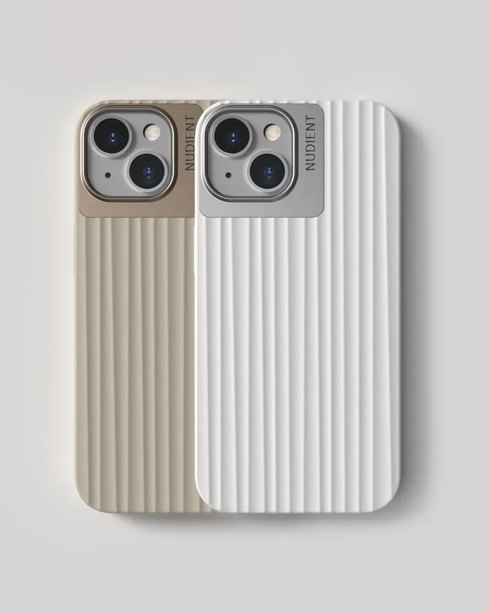 Nudient Bold Case iPhone 14 cover bundle beige chalk