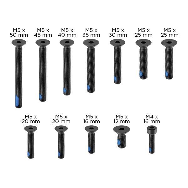 Quad Lock PRO set viti nere ricambio moto