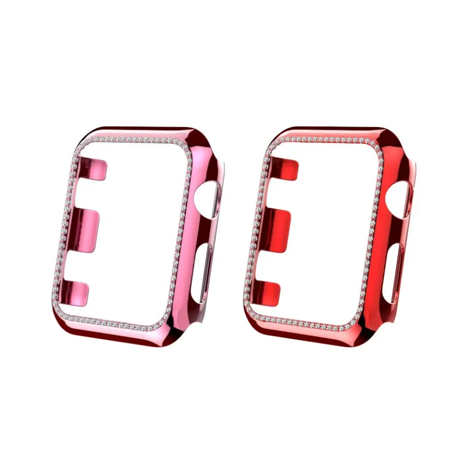 MoKo iWatch 38mm cover rosa rosso 2 pezzi brillanti