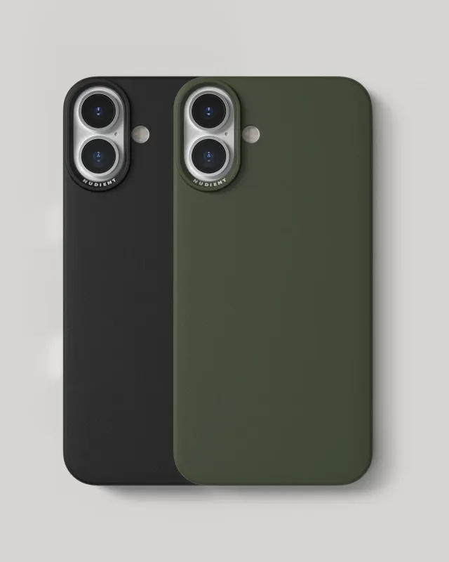 Nudient Thin Case custodia iPhone 16 Plus bundle 2 pezzi