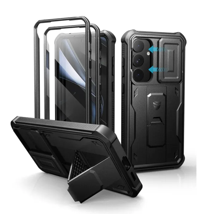 Dexnor per Galaxy S25 Plus Custodia Nera antiurto kickstand