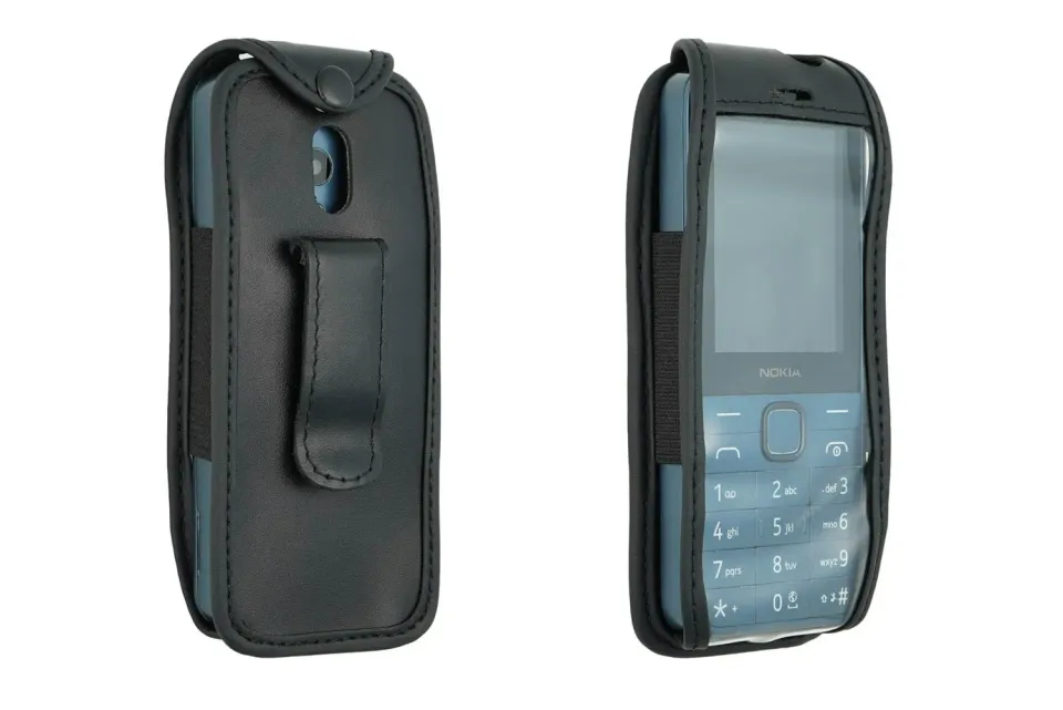 caseroxx Custodia Pelle Nokia 235 4G Nera con Clip Cintura