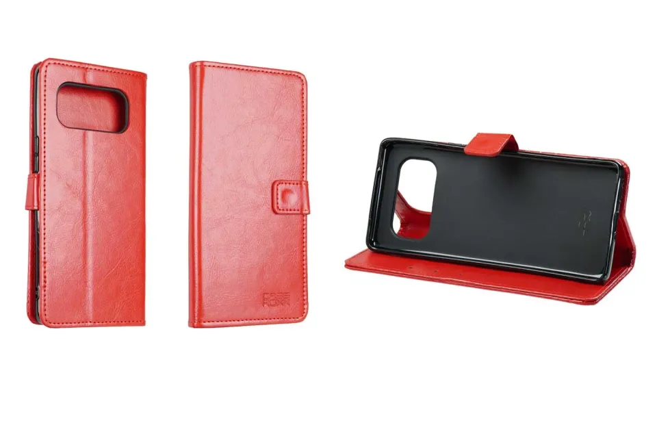 caseroxx per Volla Quintus cover bookstyle rossa finta pelle