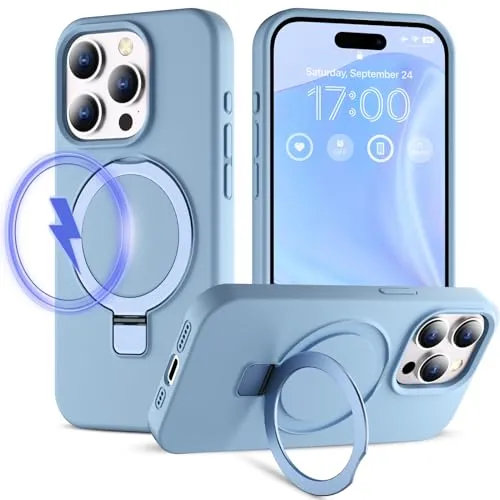 CloudValley iPhone 15 Pro Cover MagSafe Blu Chiaro Silicone