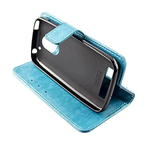 caseroxx Bookstyle custodia PEAQ PSP 400 azzurra portafoglio
