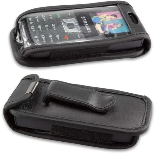 caseroxx custodia Samsung B100 nero vera pelle finestra