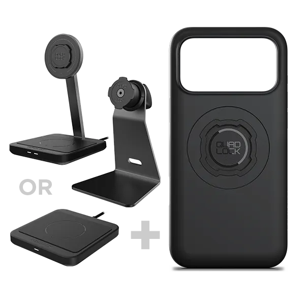 Quad Lock kit scrivania iPhone supporto + ricarica wireless