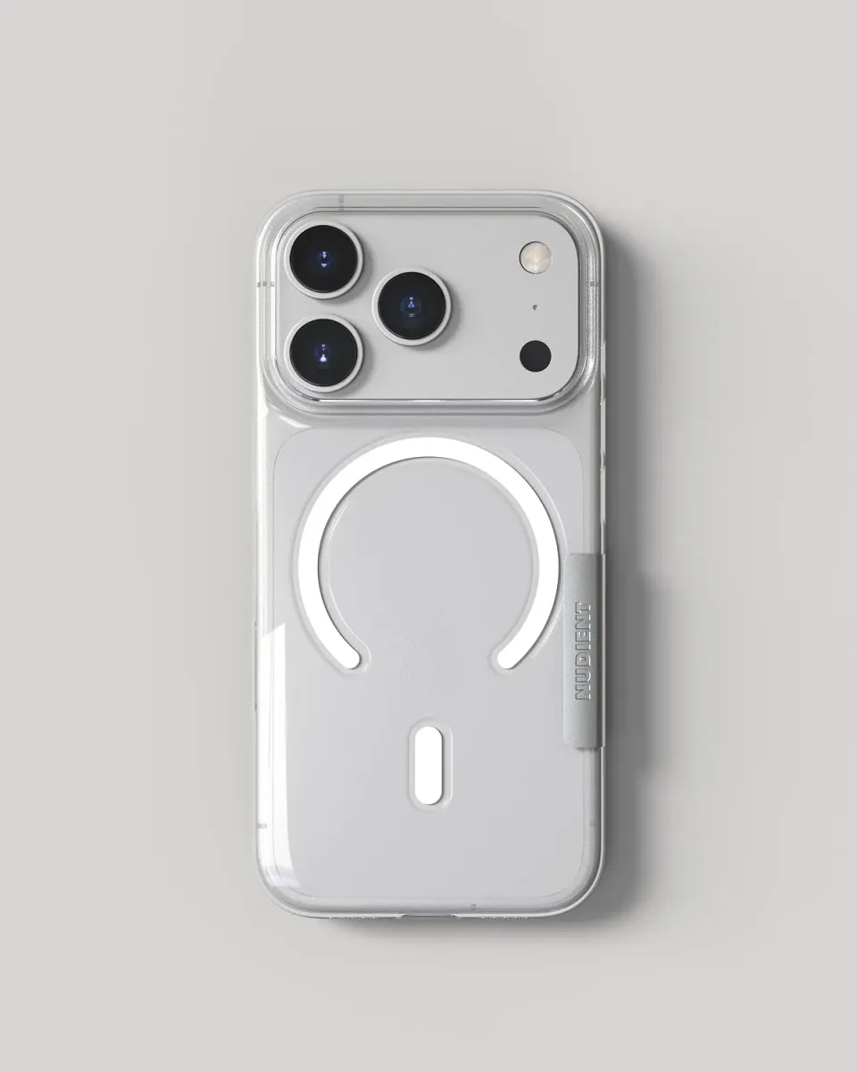 Nudient Thin Case iPhone 17 Pro cover trasparente MagSafe sottile