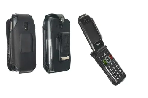 caseroxx Gigaset GL7 borsello pelle nero con clip cintura