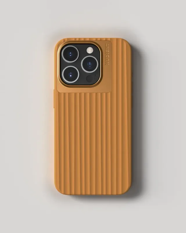 Nudient Bold Case iPhone 15 Pro cover Amber Yellow MagSafe