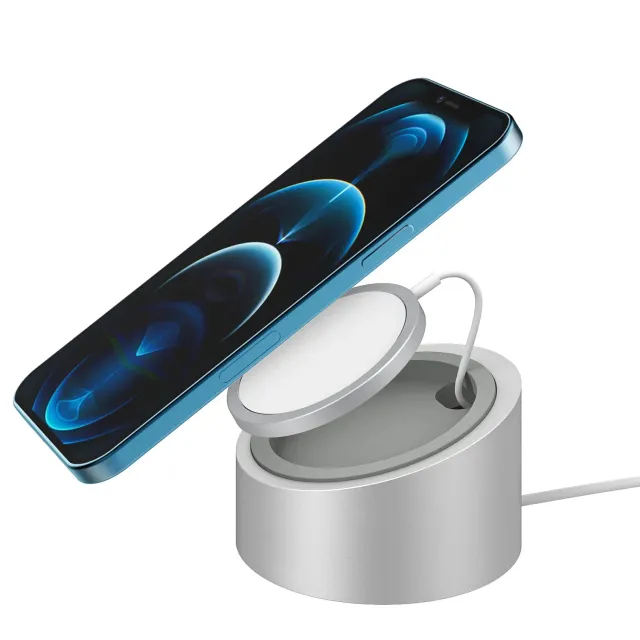 MoKo Supporto Lega Alluminio MagSafe iPhone 12 Argento Magnetico