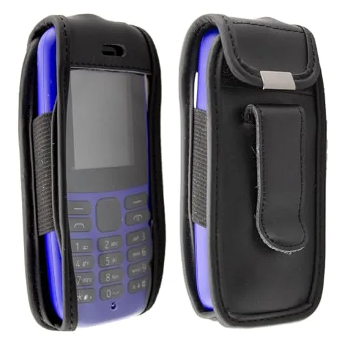 caseroxx Nokia 105 2019 custodia cintura nera vera pelle