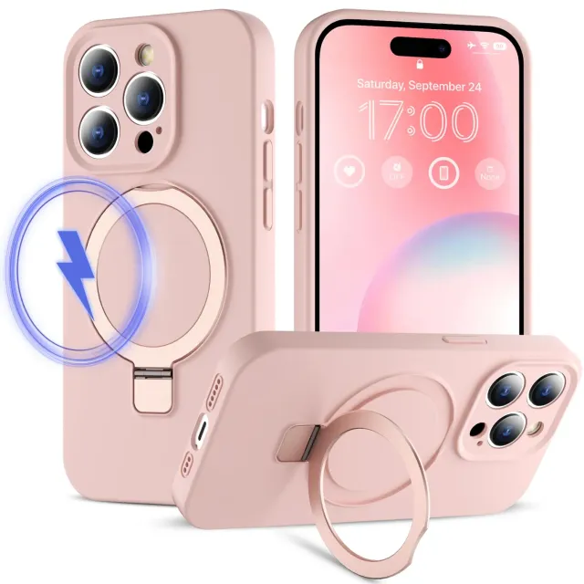 CloudValley iPhone 14 Pro cover magnetica rosa silicone
