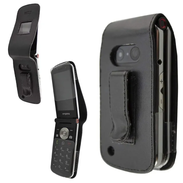 caseroxx Touchsmart V188 custodia cintura pelle nera finestra