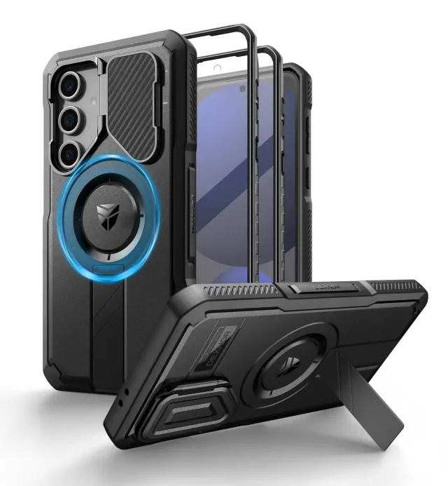 Dexnor per Galaxy S24 FE cover magnetica nera camera cover stand