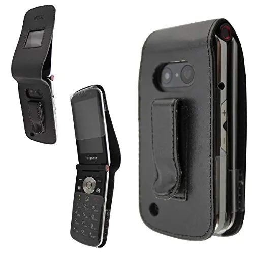 caseroxx Touchsmart V188 custodia cintura pelle nera finestra