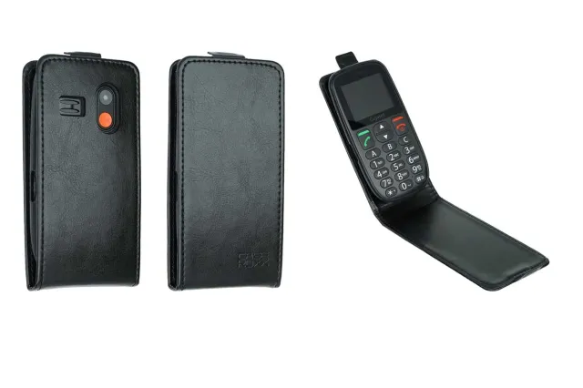 caseroxx Gigaset GL395 custodia flip cover nera magnetica