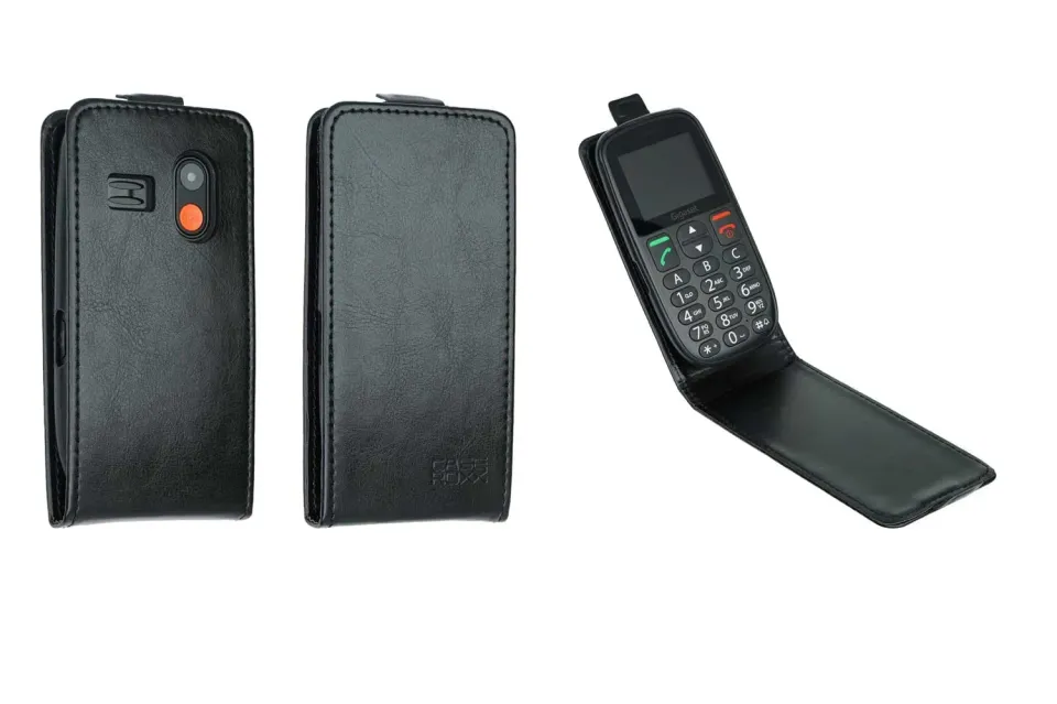 caseroxx Gigaset GL395 custodia flip cover nera magnetica