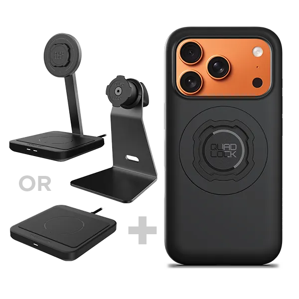 Quad Lock kit scrivania iPhone supporto + ricarica wireless