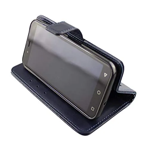 caseroxx Bookstyle custodia PEAQ PSP 400 azzurra portacarte